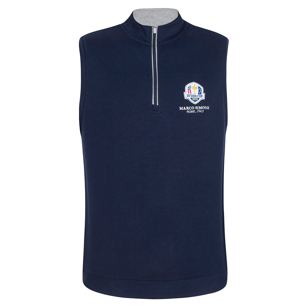 2023 Ryder Cup Men's 1/4 Zip Sleeveless Mid Layer - Navy - Front