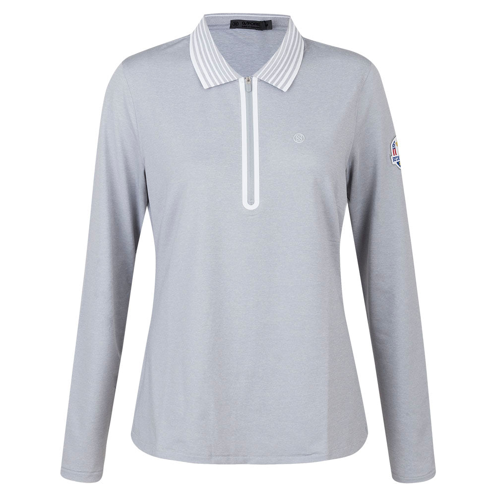 2023 Ryder Cup G/FORE Women&#39;s Zip Long Sleeve Polo Shirt - Front