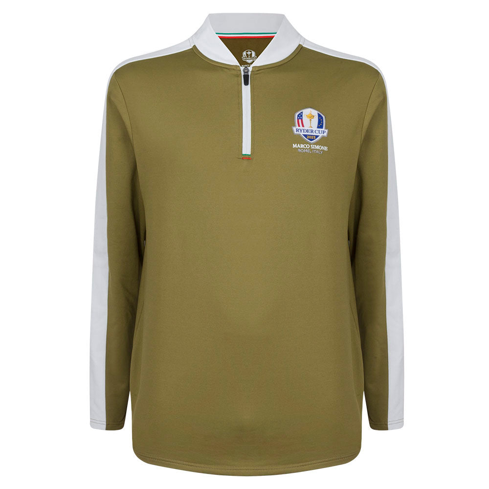 2023 Ryder Cup Rome Collection Men&#39;s 1/4 Zip Mid Layer - Green - Front