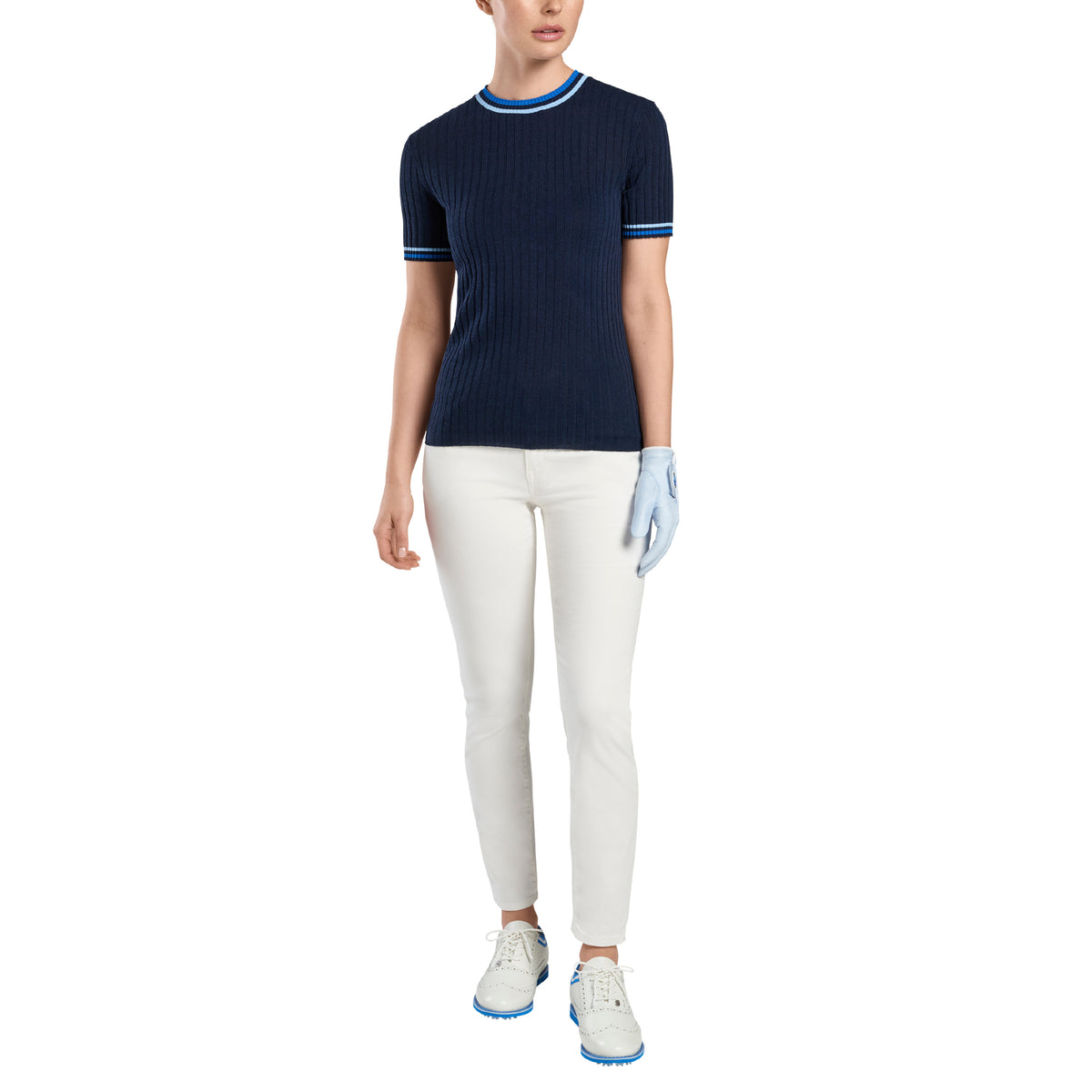 2023 Ryder Cup G/FORE Women&#39;s Ribbed Cotton Crew - Model