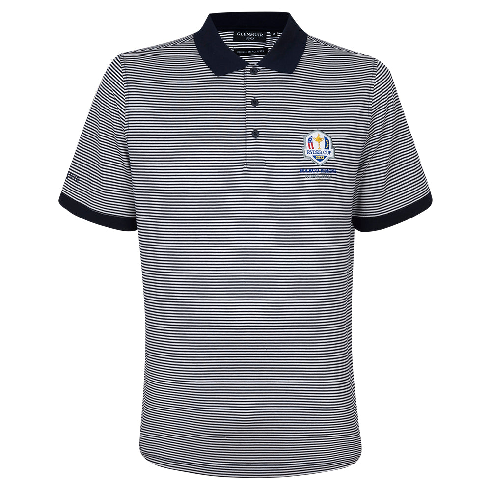 2023 Ryder Cup Glenmuir Men&#39;s Larkin Polo Shirt - Navy/White - Front