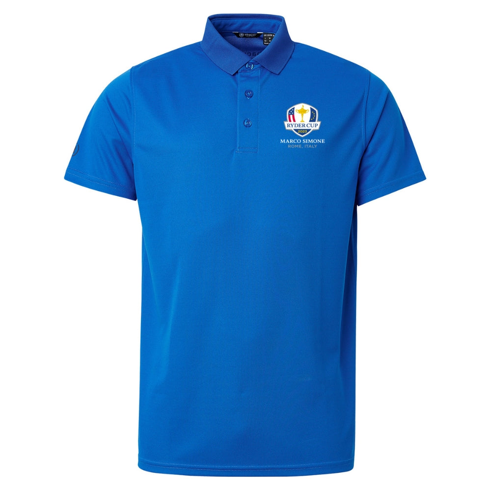 2023 Ryder Cup Abacus Men&#39;s Cray Royal Blue Polo Shirt Front