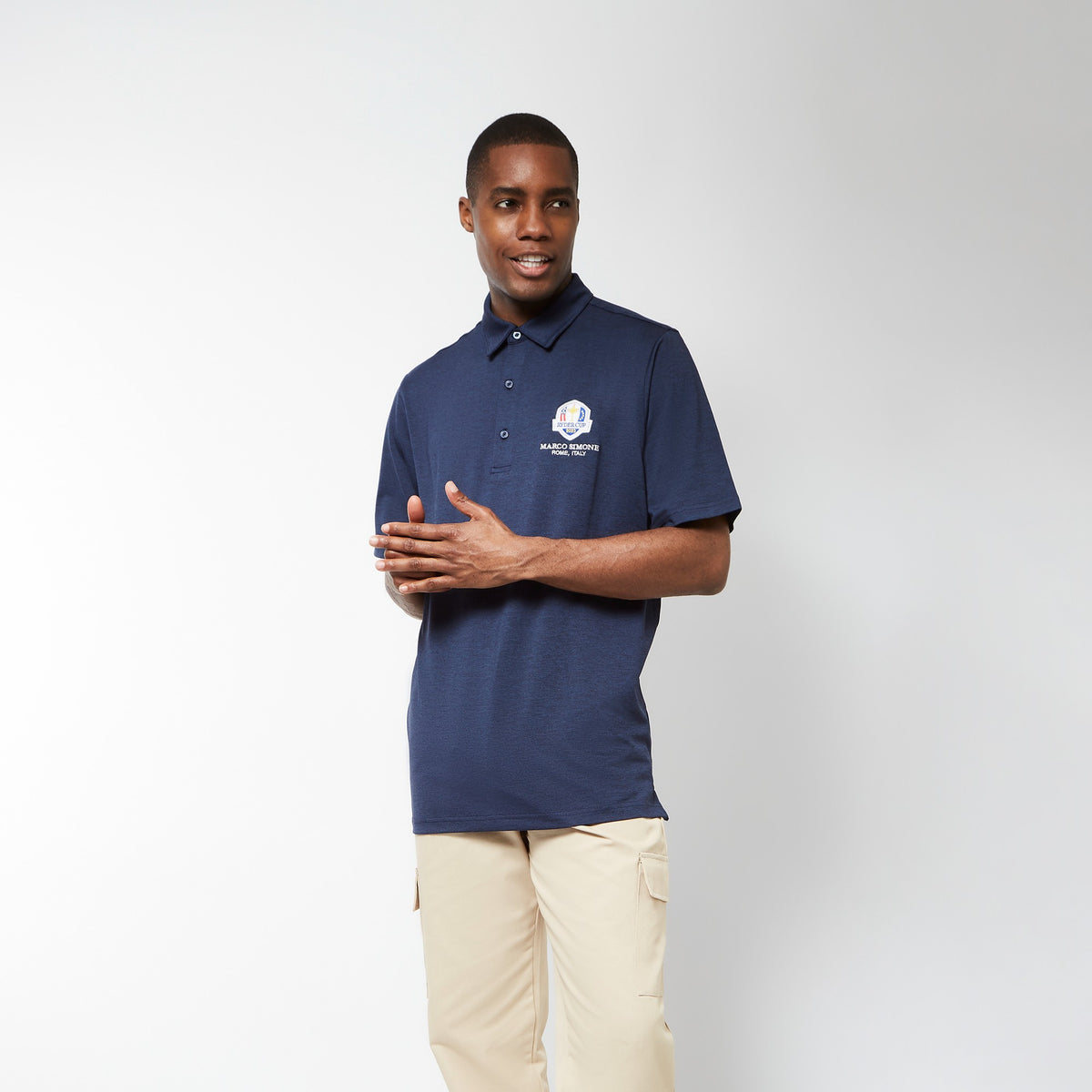 2023 Ryder Cup Men&#39;s Navy Marl Polo - Model