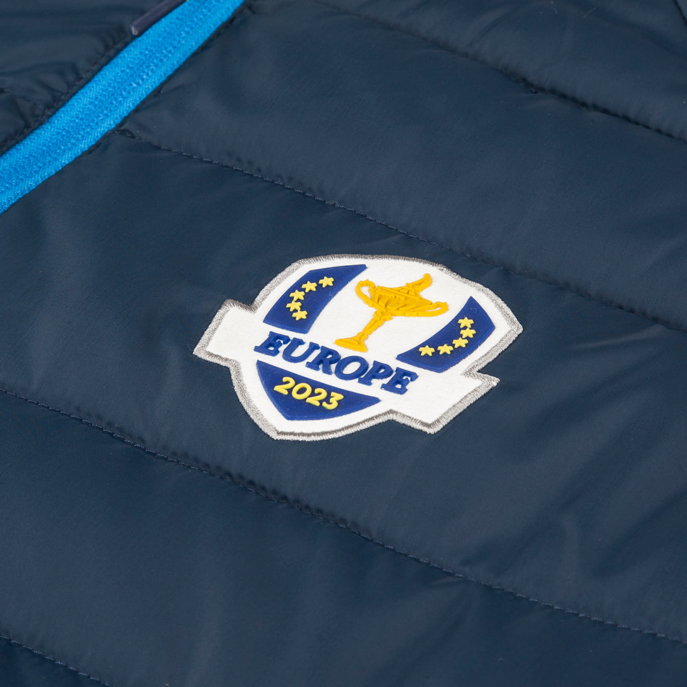 2023 Ryder Cup Official European Fanwear Men&#39;s Padded Jacket - Badge Close-up