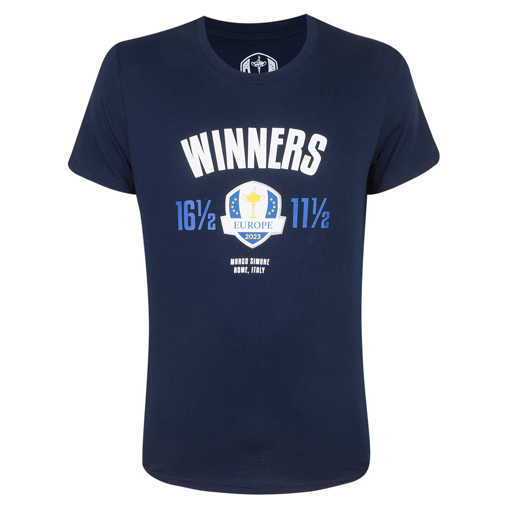 2023 Ryder Cup European Winner&#39;s T-Shirt - Navy - Front