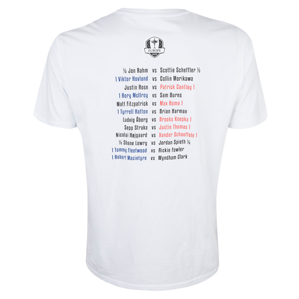 2023 Ryder Cup European Winner&#39;s T-Shirt - White - Back
