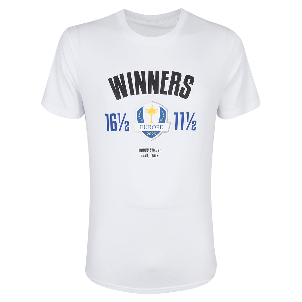 2023 Ryder Cup European Winner&#39;s T-Shirt - White - Front