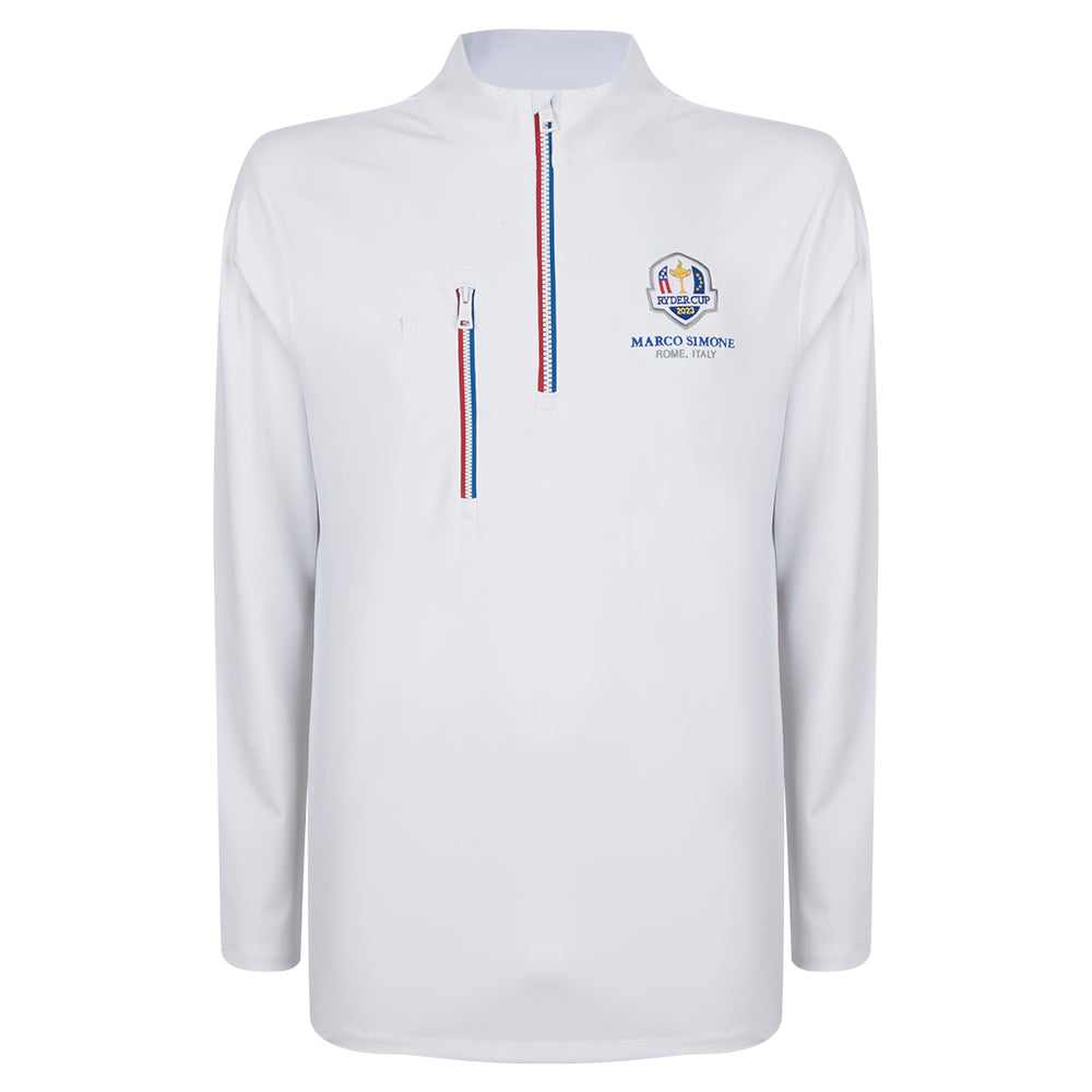 2023 Ryder Cup G/FORE Men's White Daytona Tech Slim Fit Mid Layer - Front