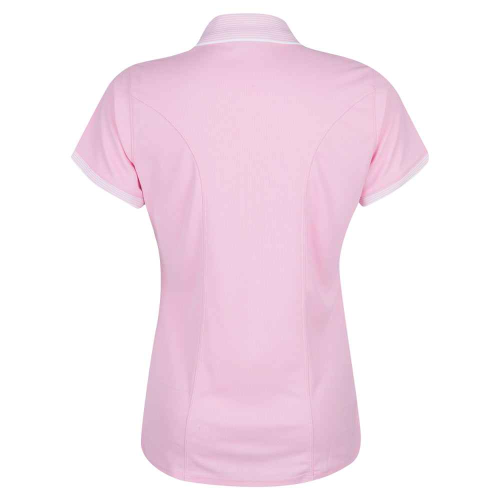 2023 Ryder Cup G/FORE Women's Pink Featherweight Mock Neck Polo Front