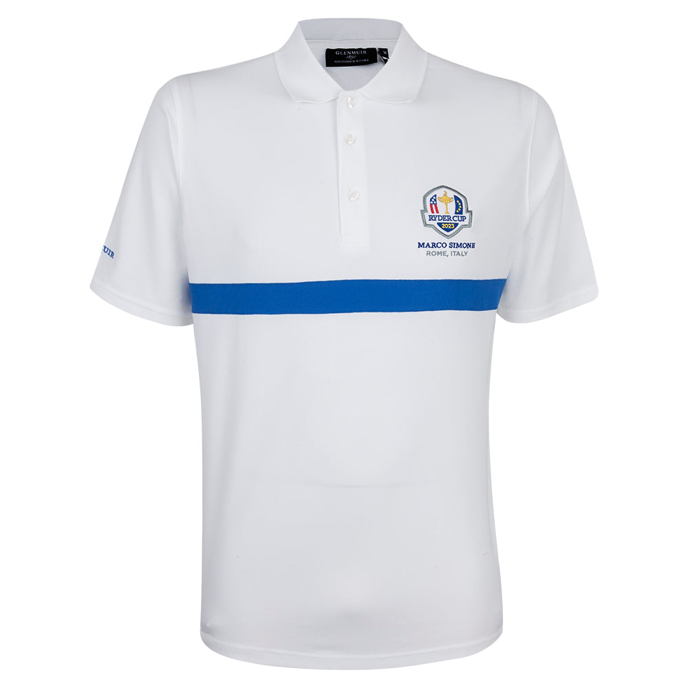 2023 Ryder Cup Glenmuir Men&#39;s White Cleland Polo Shirt Front