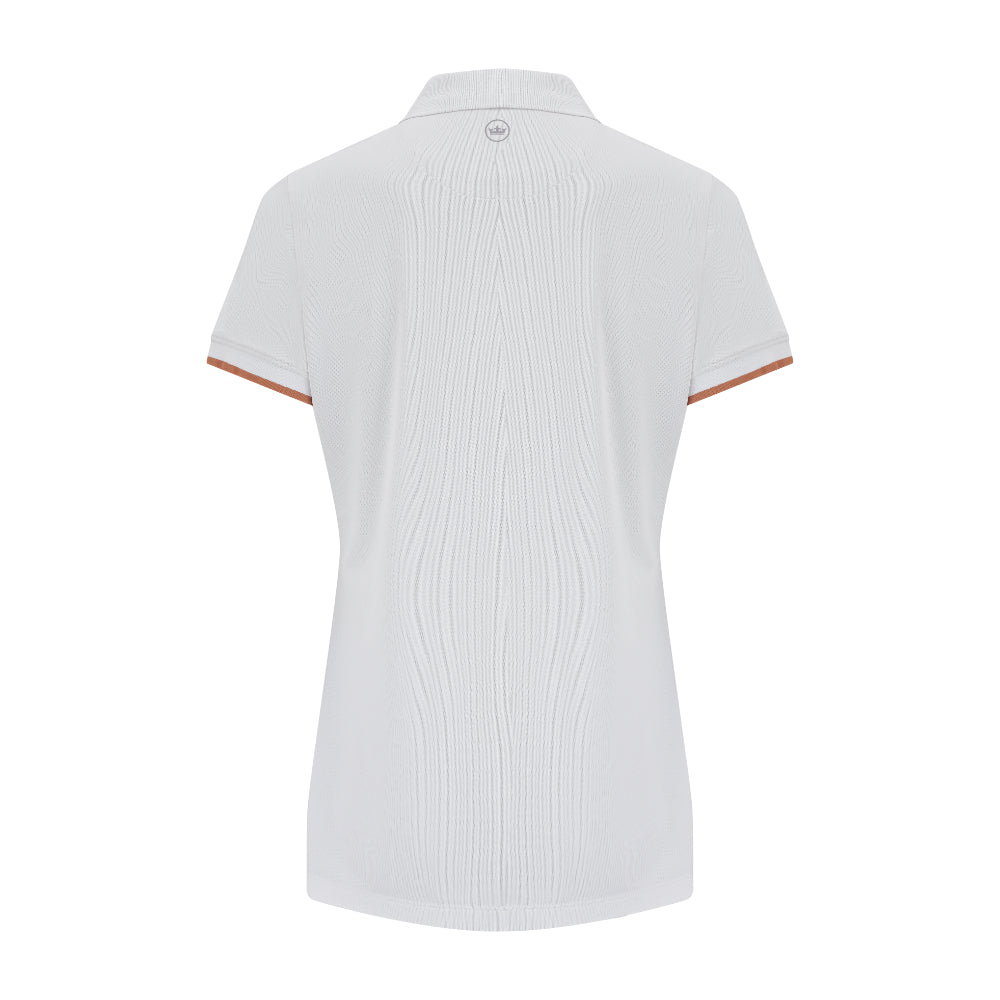 2023 Ryder Cup Peter Millar Women's White Whitworth Mesh Polo Shirt - Front