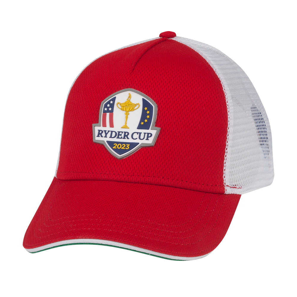 Official 2023 Ryder Cup Rome Collection Red Trucker Cap - Front