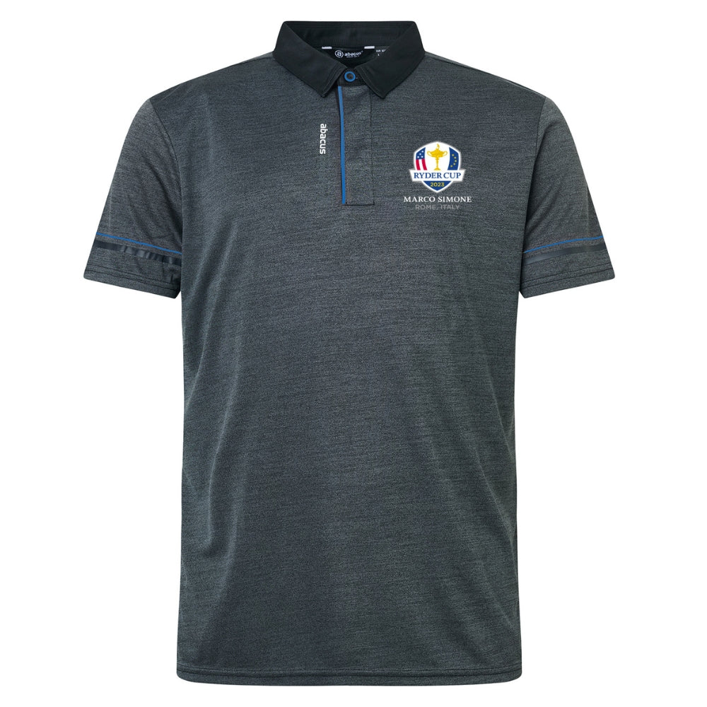 2023 Ryder Cup Abacus Men&#39;s Monteray Blue Polo Shirt Front