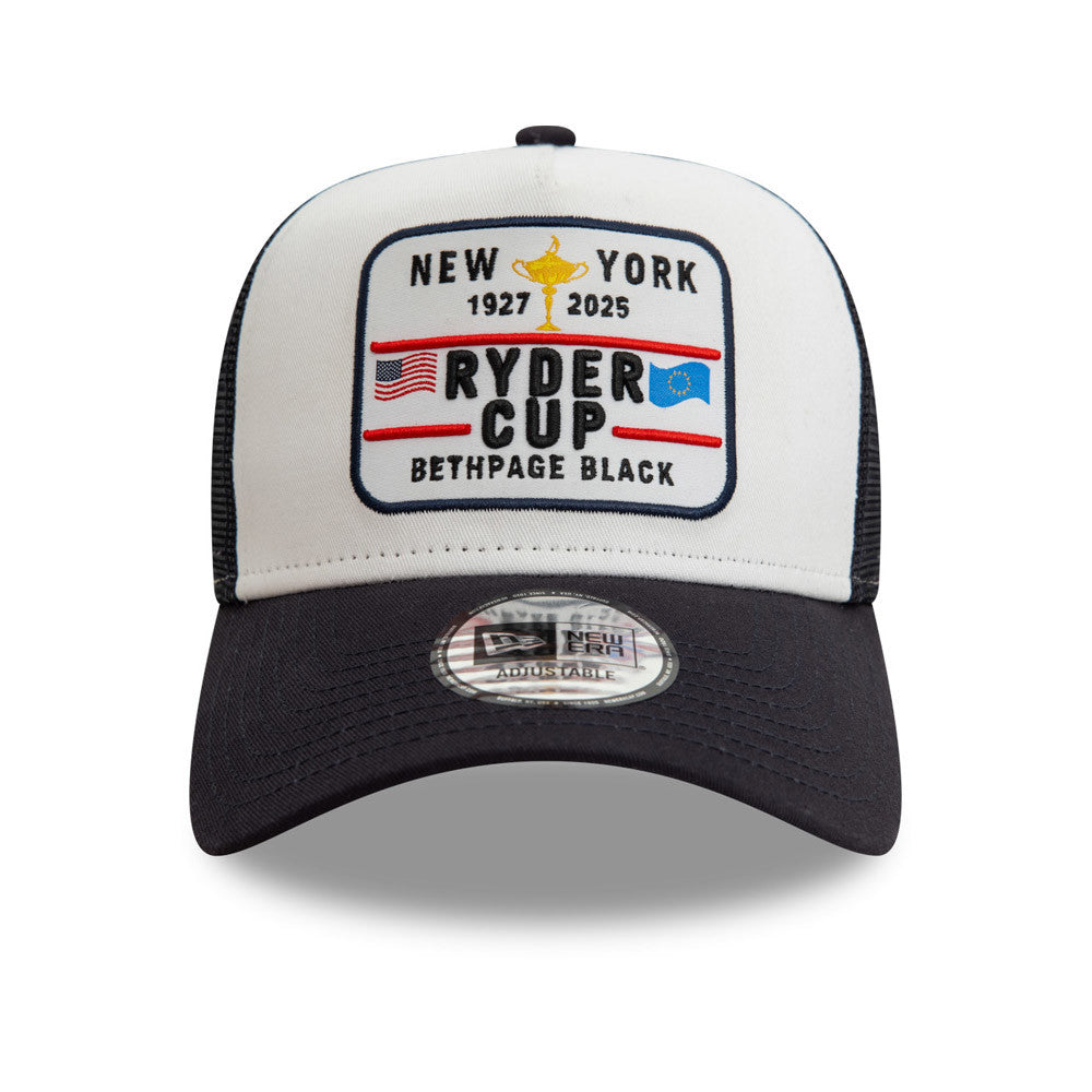 2025 Ryder Cup New Era E-Frame Trucker Black/White Cap