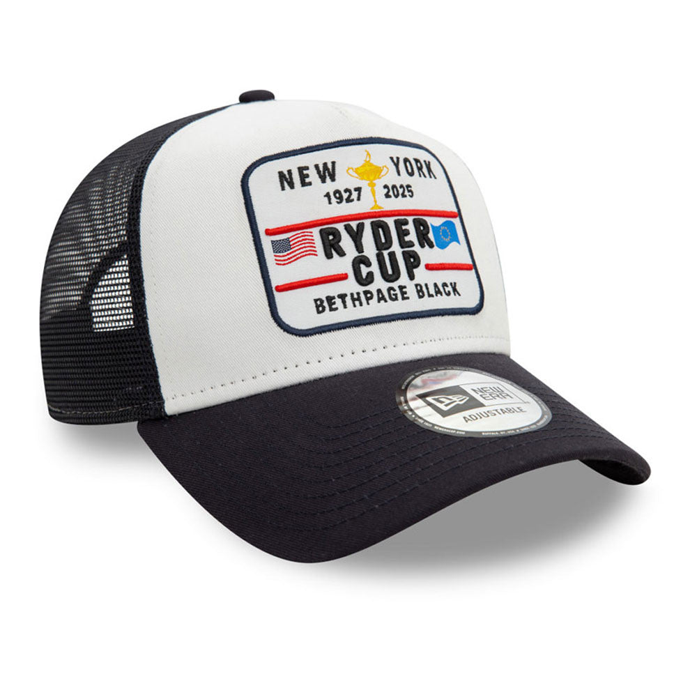 2025 Ryder Cup New Era E-Frame Trucker Black/White Cap