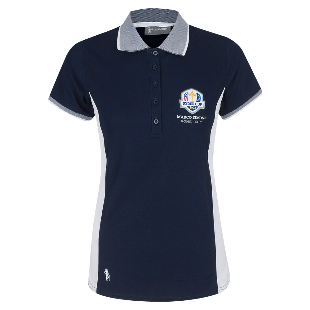 2023 Ryder Cup Glenmuir Women&#39;s Navy/White Teri Polo Shirt