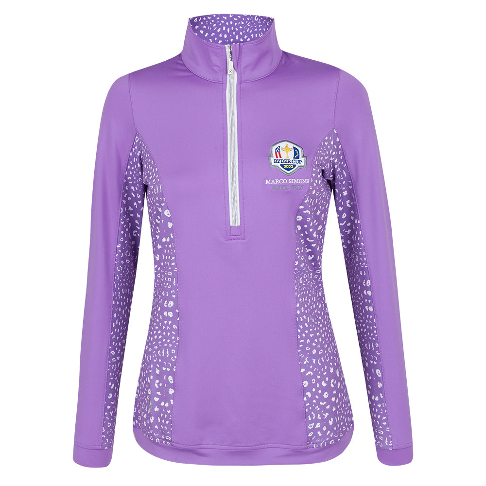 2023 Ryder Cup Glenmuir Women&#39;s Purple Carina 1/4 Zip Mid Layer