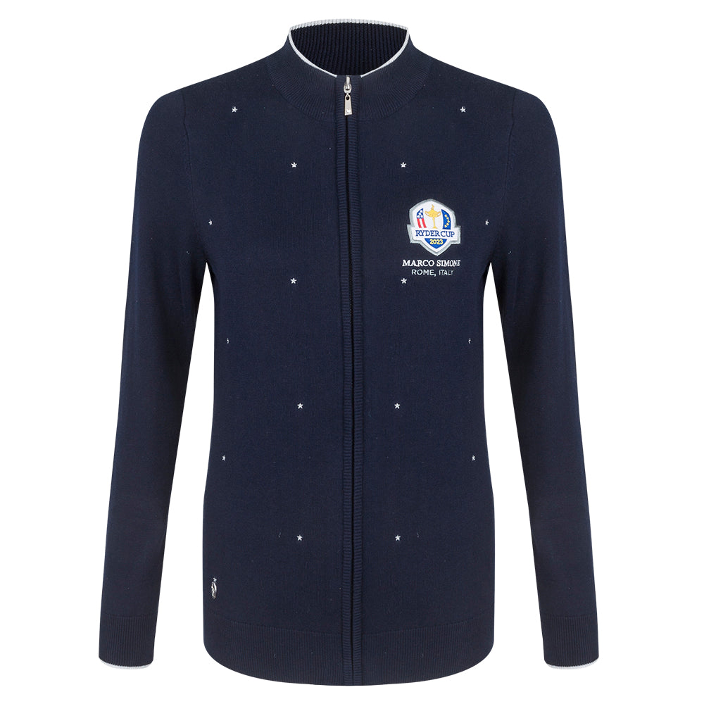 2023 Ryder Cup Glenmuir Women&#39;s Navy April 1/4 Zip Mid Layer Front
