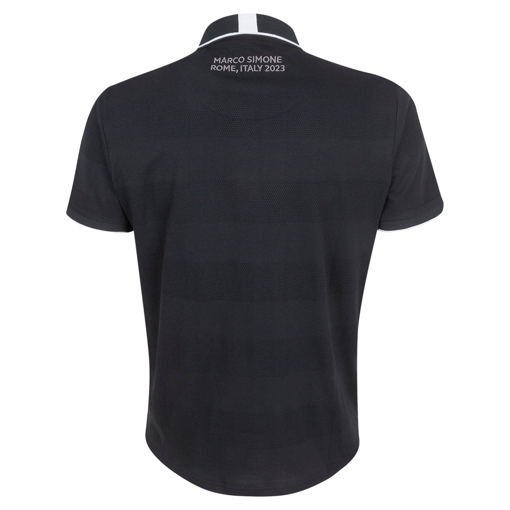 2023 Ryder Cup Men&#39;s Black Tonal Honeycomb Striped Polo Shirt Back