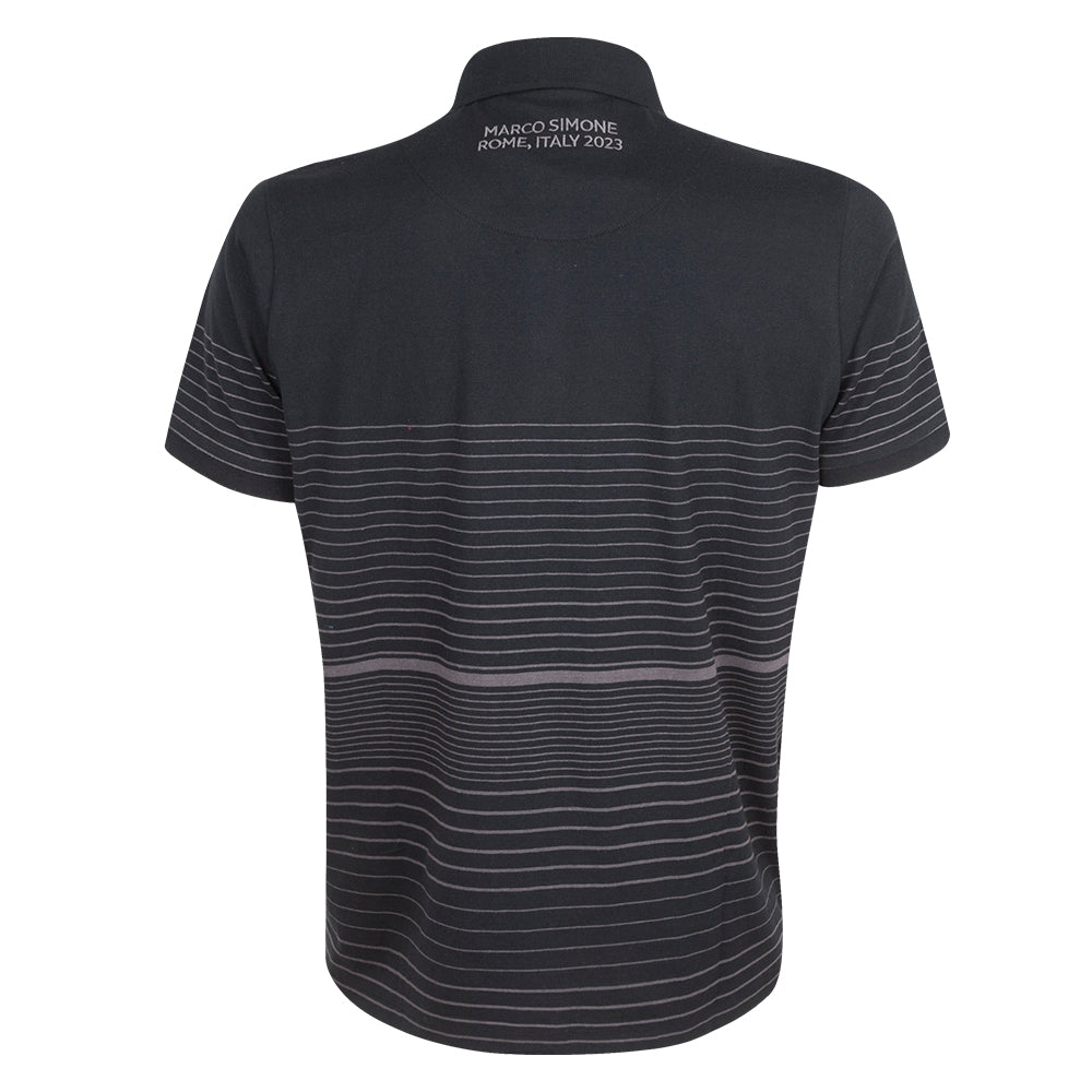 2023 Ryder Cup Men's Black Tonal Pin Striped Polo Shirt Front