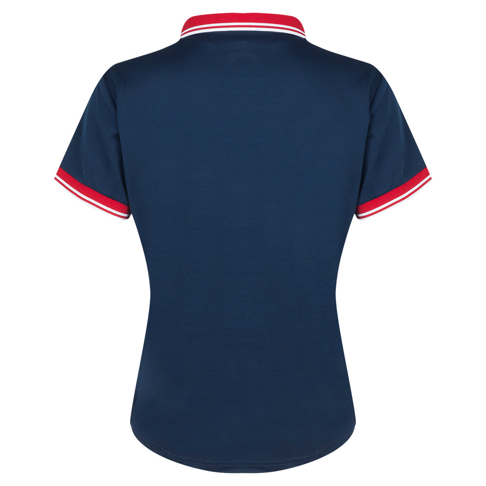 Official 2023 Ryder Cup USA Fanwear Women&#39;s Navy Polo Shirt Back