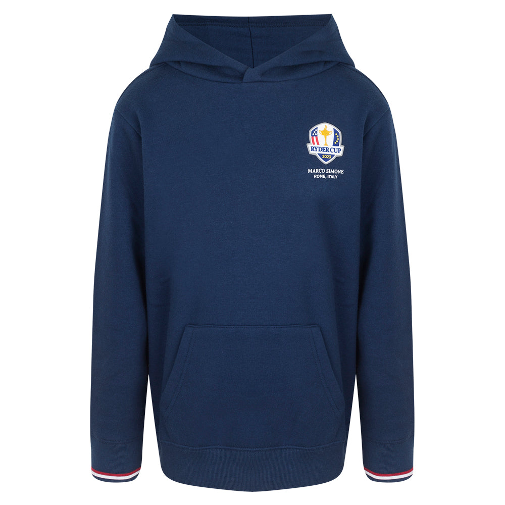 Official 2023 Ryder Cup USA Fanwear Youth Navy Hoodie Front
