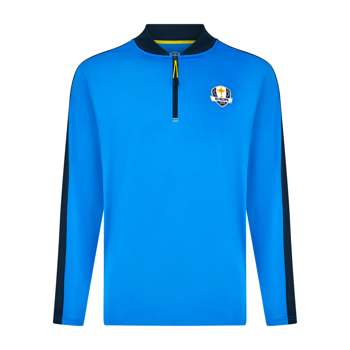 2023 Ryder Cup Official European Fanwear Men&#39;s Round Collar 1/4 Zip Mid Layer - Front