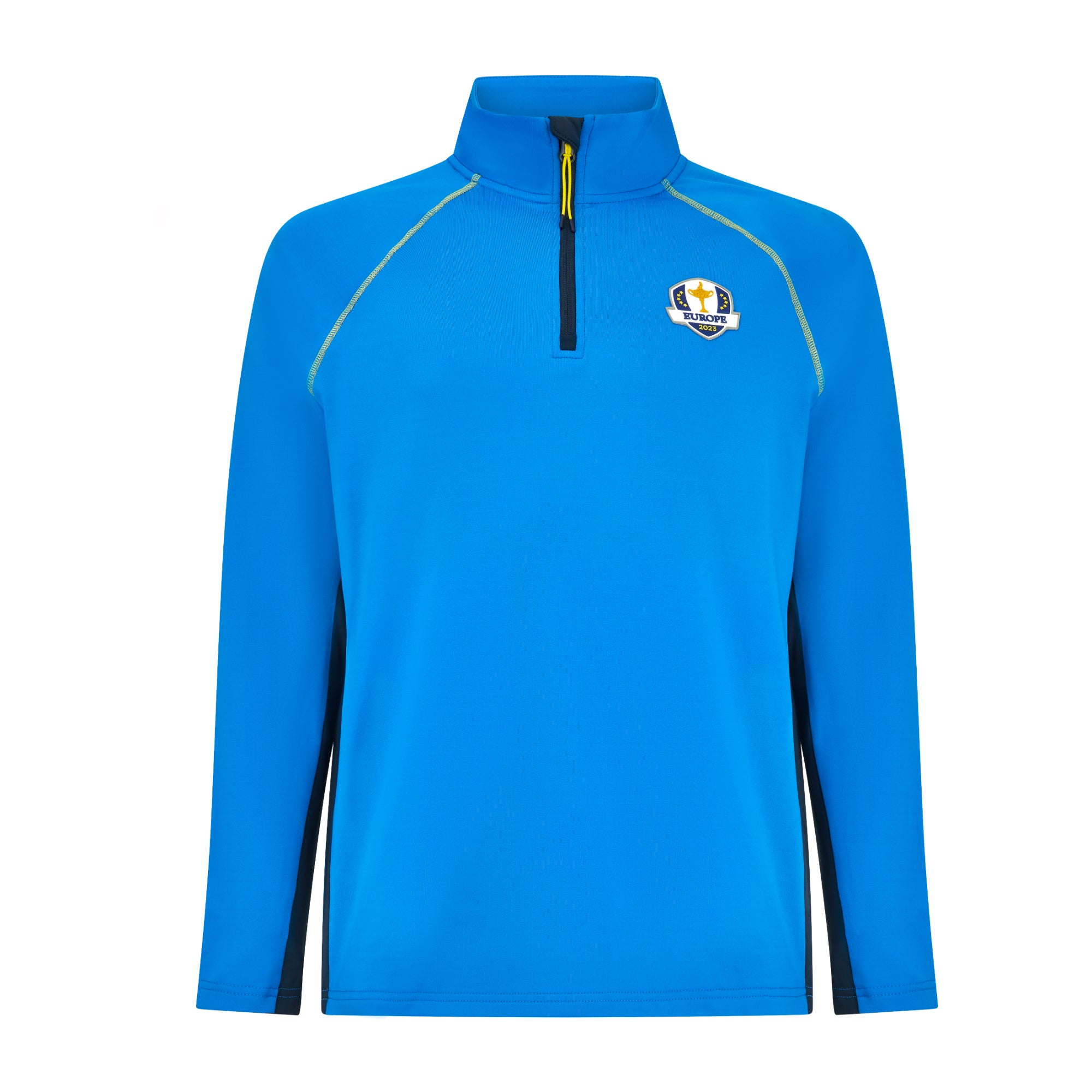 2023 Ryder Cup Official European Fanwear Youth Royal Blue 1/4 Zip Mid Layer - Front