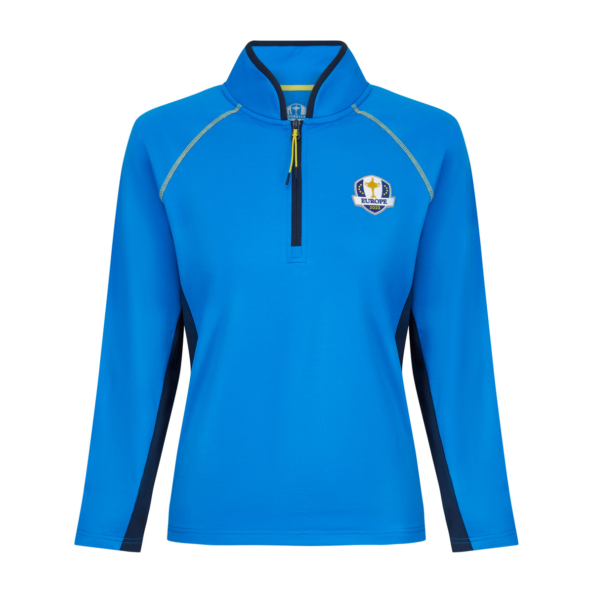 2023 Ryder Cup Official European Fanwear Women&#39;s Royal Blue 1/4 Zip Mid Layer