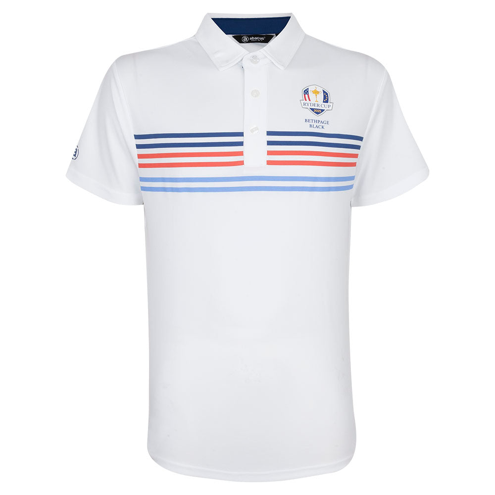 2025 Ryder Cup Abacus Men&#39;s Telford White Polo