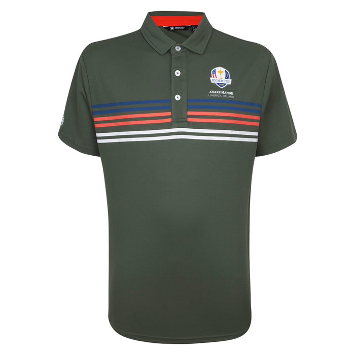european ryder cup gear 2027 Ryder Cup Abacus Men's Khaki Telford Green Polo Shirt