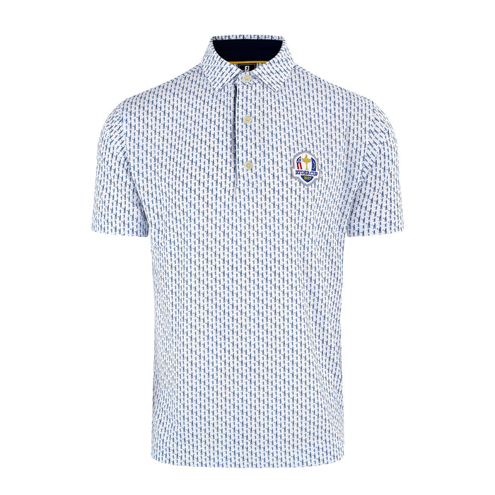 2027 Ryder Cup FootJoy Men's White Pattern Polo Shirt