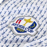 2027 Ryder Cup FootJoy Men's White Pattern Polo Shirt