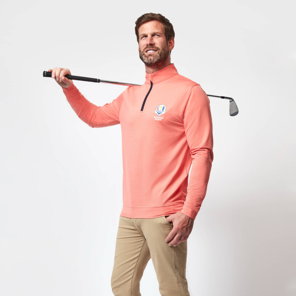 2025 Ryder Cup Glenmuir Men's Wick Apricot Mid Layer Model