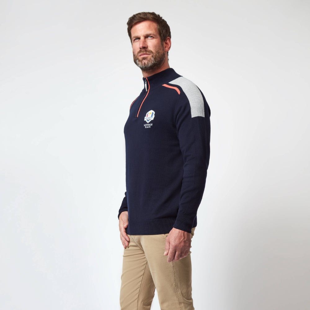 2025 Ryder Cup Glenmuir Men&#39;s Selkirk Navy Sweater Model
