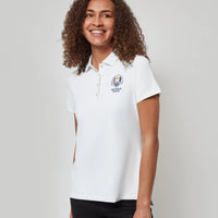 2025 Ryder Cup Peter Millar Women's White Polo Shirt Model