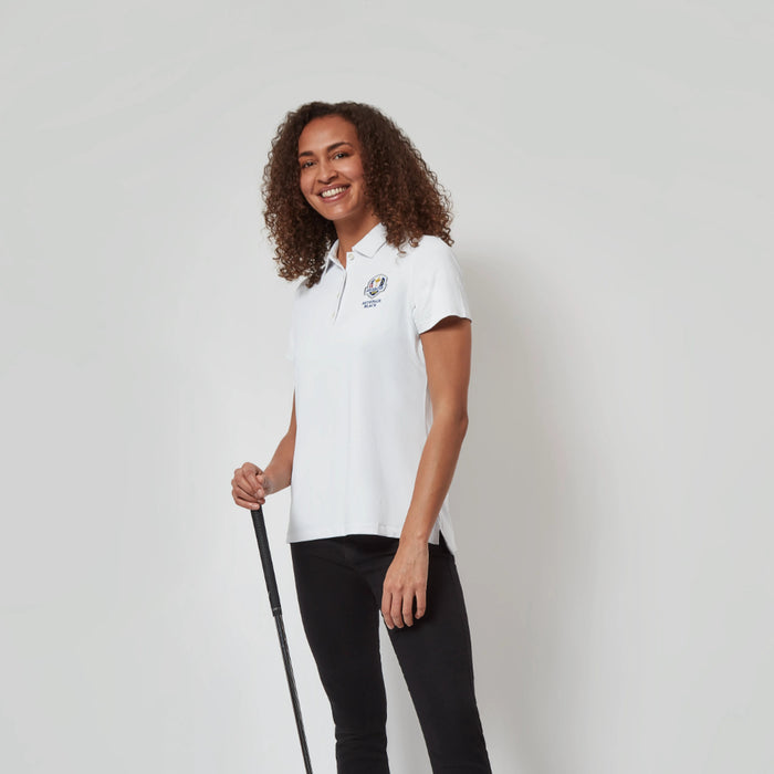 2025 Ryder Cup Peter Millar Women's White Polo Shirt Model