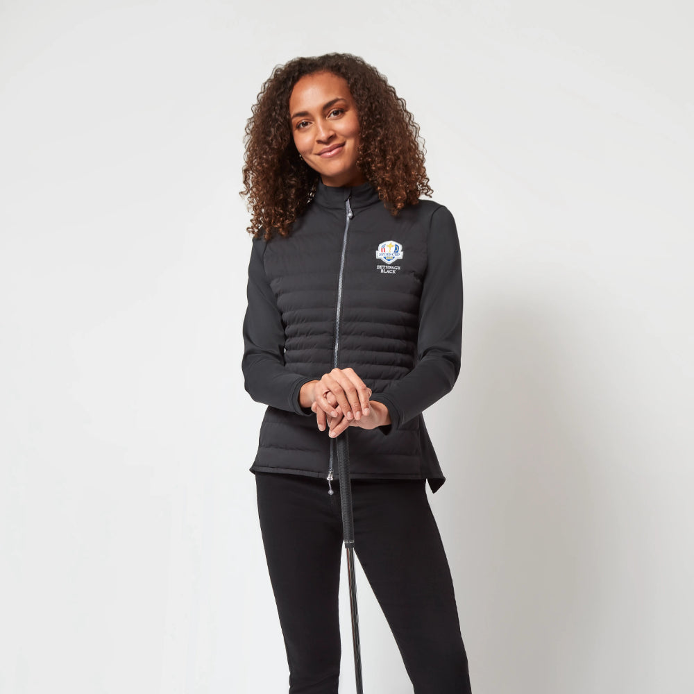 2025 Ryder Cup Peter Millar Women's Black Hybrid Jacket Front