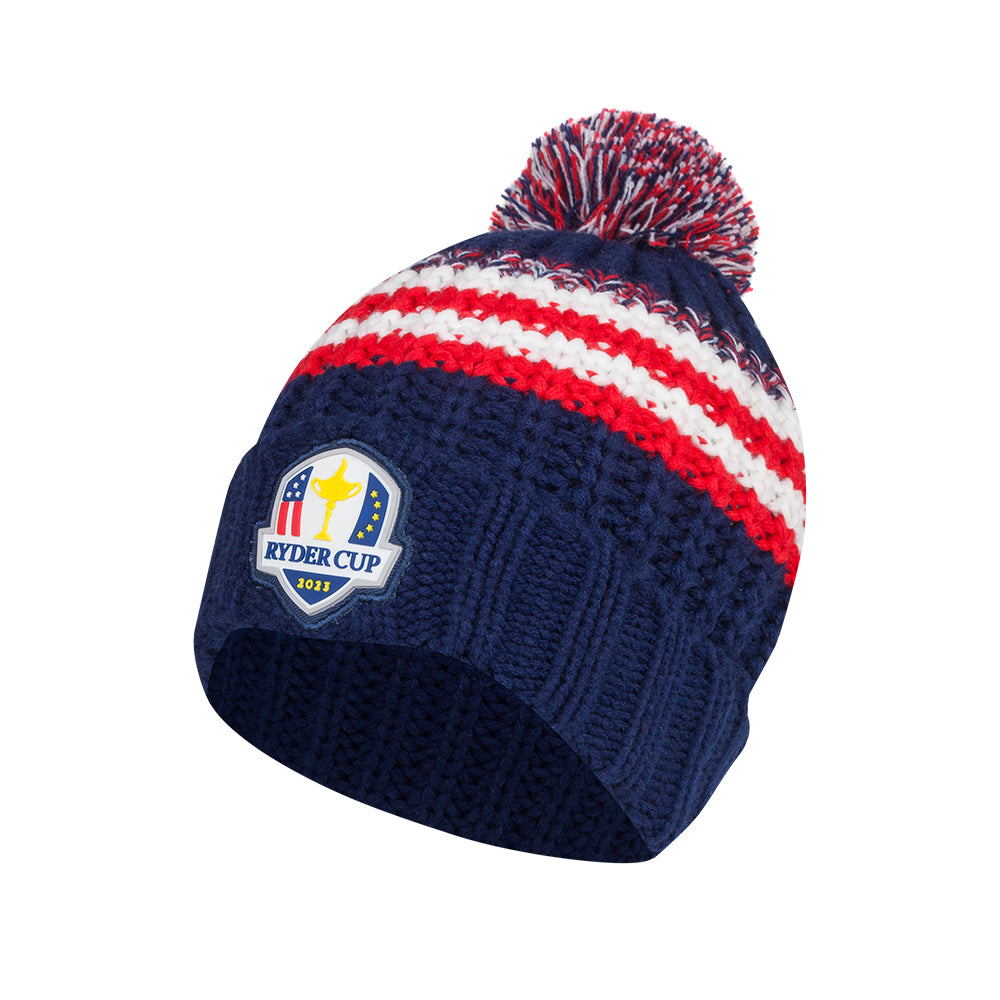 2023 Ryder Cup USA Fanwear Youth Pom Beanie Front