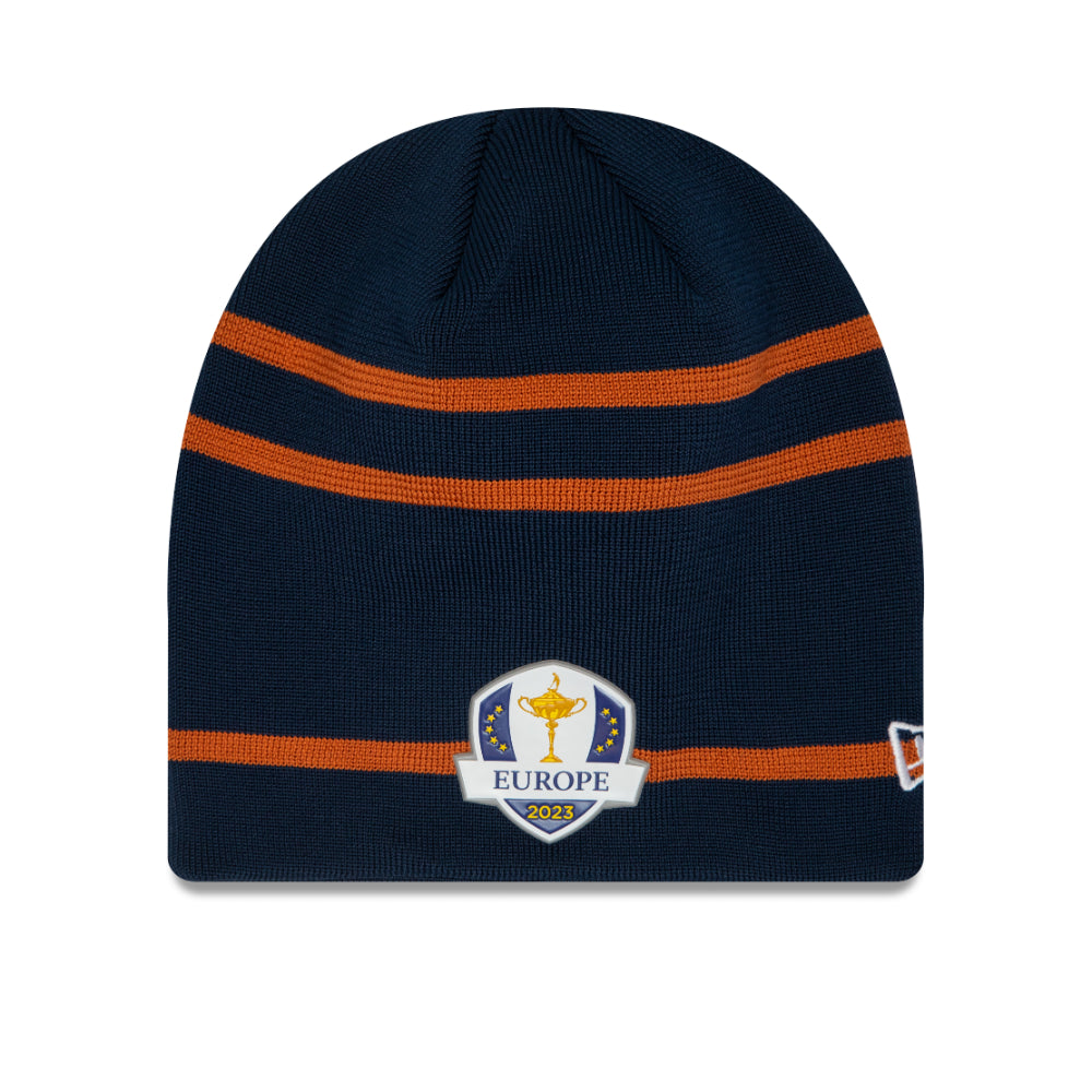 2023 Ryder Cup New Era Saturday European Skull Knit Beanie Front