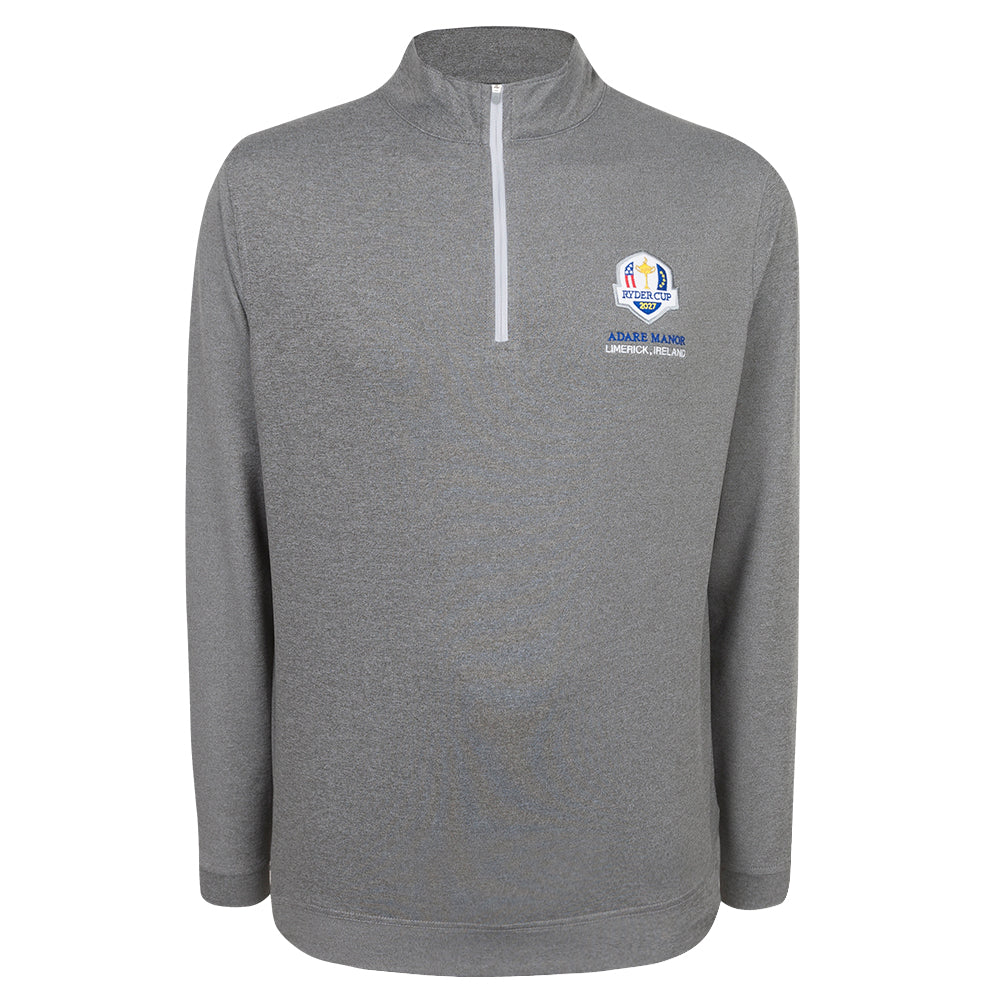 2027 Ryder Cup Peter Millar Men&#39;s Grey 1/4 Zip Mid Layer