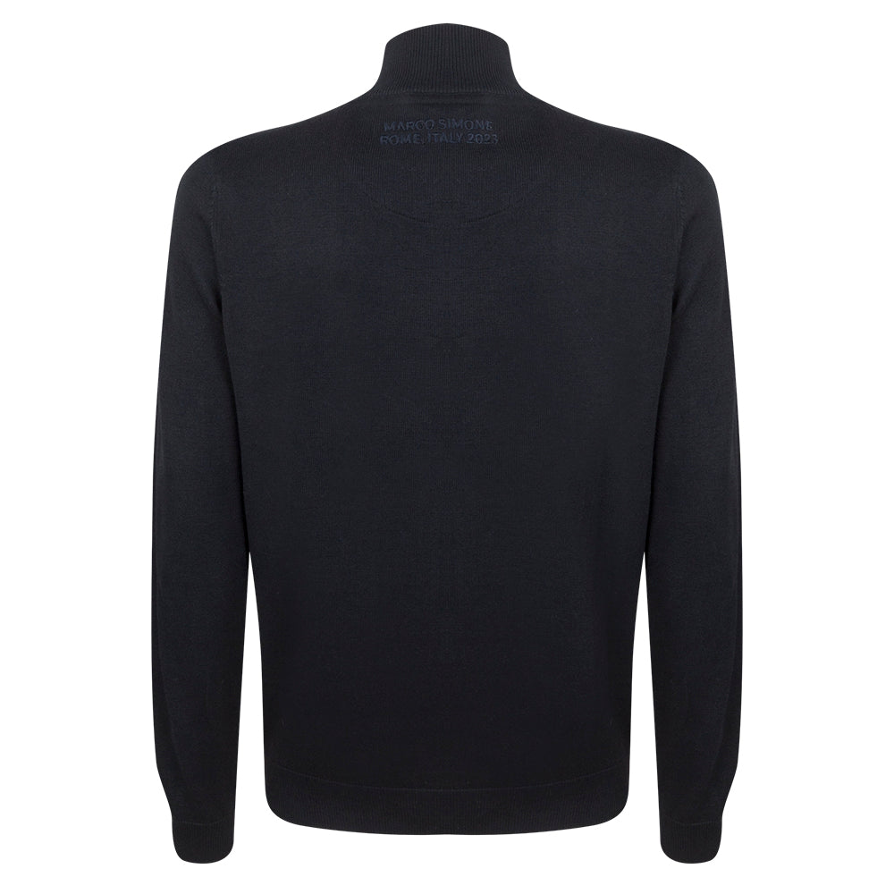 2023 Ryder Cup Men's Black Tonal 1/4 Zip Knitted Jumper - The Official ...