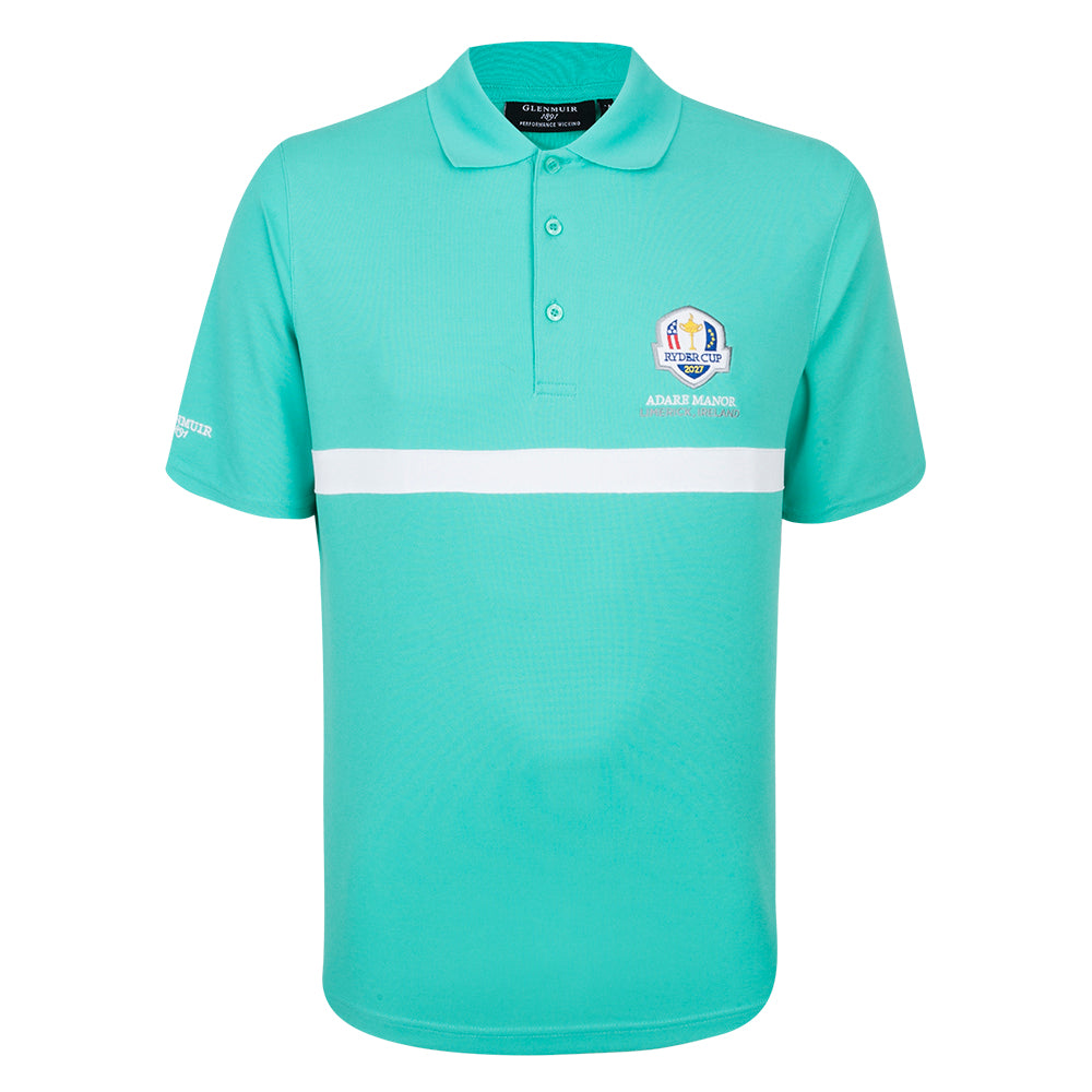 2027 Ryder Cup Glenmuir Men&#39;s Green Striped Polo Shirt