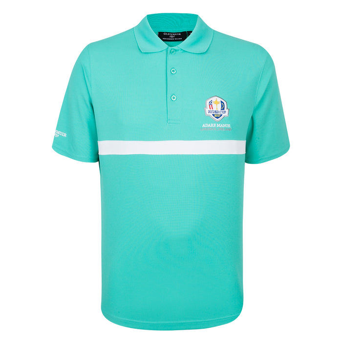 european ryder cup gear 2027 Ryder Cup Glenmuir Men's Green Striped Polo Shirt
