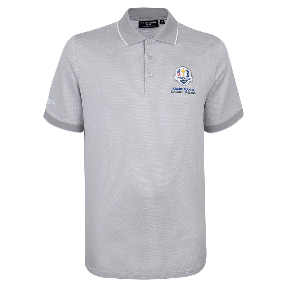 2027 Ryder Cup Glenmuir Men&#39;s Grey Tipped Polo Shirt