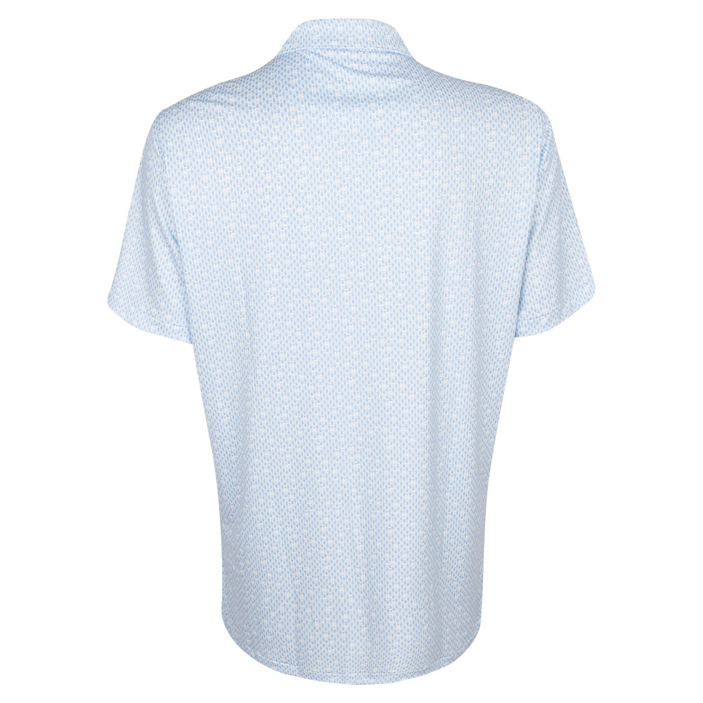 2025 Ryder Cup Peter Millar Men&#39;s Blue Corkscrew Print Polo Shirt Back