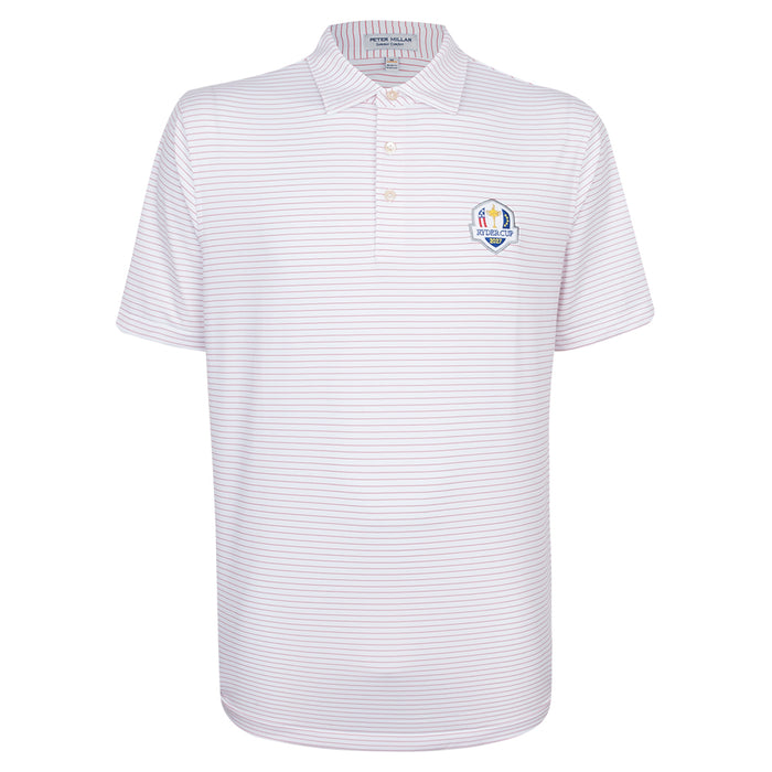 2027 Ryder Cup Peter Millar Men's White/Red Striped Polo Shirt