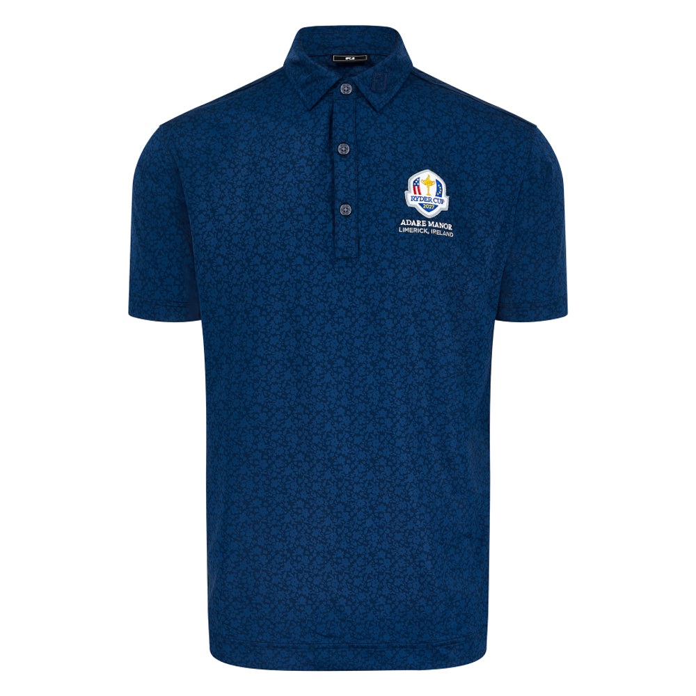 2027 Ryder Cup FootJoy Men's Navy Pattern Polo Shirt