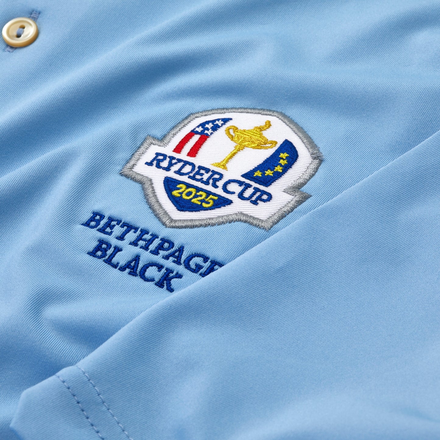 2025 Ryder Cup Peter Millar Men's Blue Performance Jersey Polo Shirt