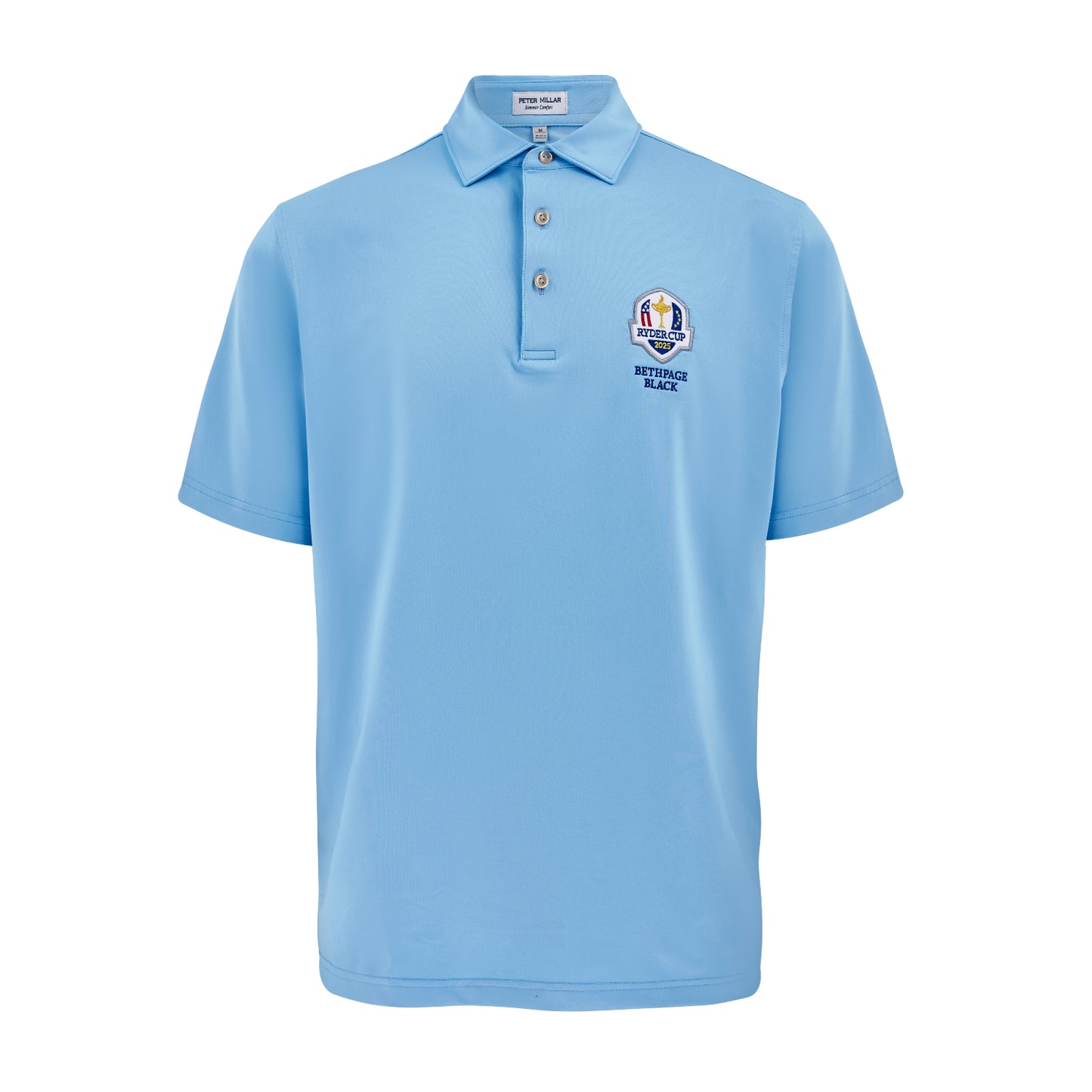 2025 Ryder Cup Peter Millar Men's Blue Performance Jersey Polo Shirt